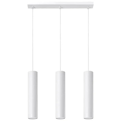 Moderne 3-flammige Pendelleuchte Lagos in Weiß mit schlanken Zylindern und zeitlosem Design