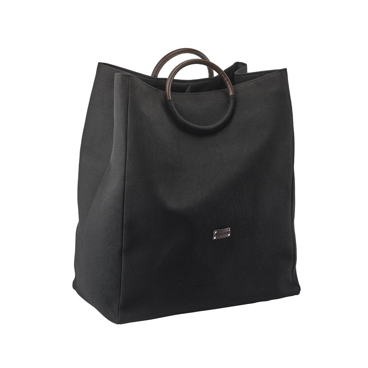 Moderne Wäschetasche/Wäschetrenner Jada in Schwarz von Aquanova, elegant und funktional für die Wäscheorganisation.