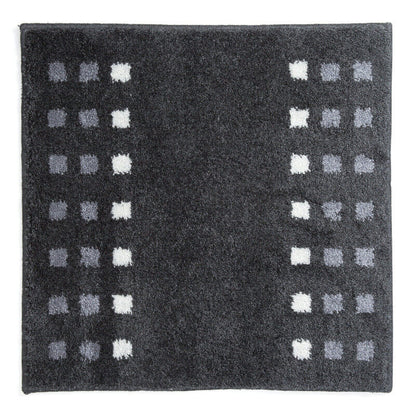 Moderner WC Vorleger 60x60 cm in Dunkelgrau Grau – pflegeleichte, rutschfeste Badematte Brica fürs Badezimmer.