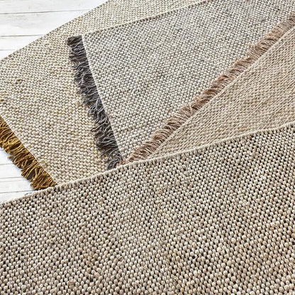 Beiger Naturteppich Casablanca mit Rautenmuster – pflegeleichter Wohnteppich mit feiner Gewebestruktur und natürlicher Optik