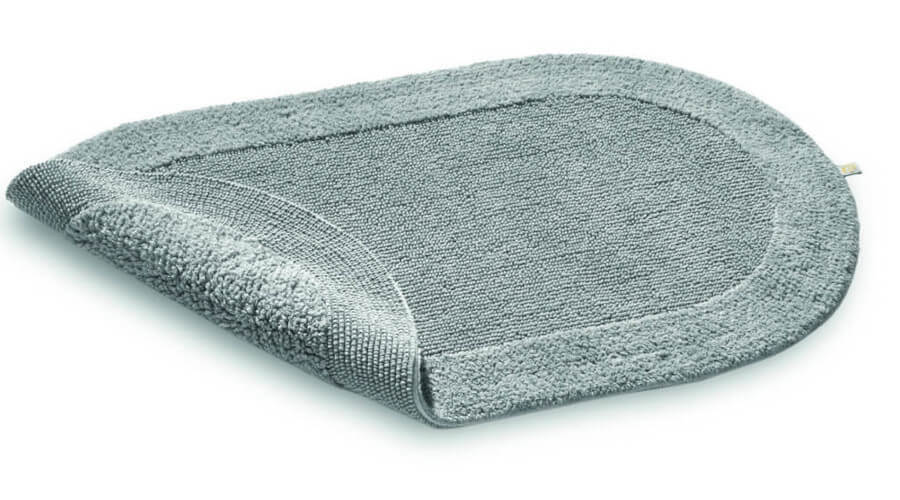 Ovaler Badteppich Exquisit in Kiesel – weicher Badezimmerteppich mit eleganter Form für ein modernes und stilvolles Badezimmer.