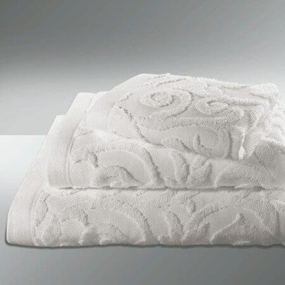 Weiße Handtücher mit elegantem Paisley-Muster: Hochwertige Handtücher/Badetücher/Duschtücher für Ihr Badezimmer.