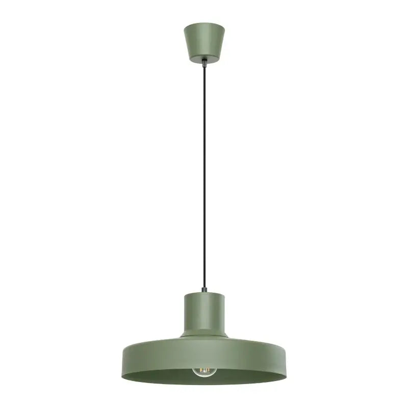 Olivgrüne Pendelleuchte Bilo im Retro-Design mit E27-Fassung – stilvolle Hängelampe für Küche, Esszimmer oder Wohnzimmer
