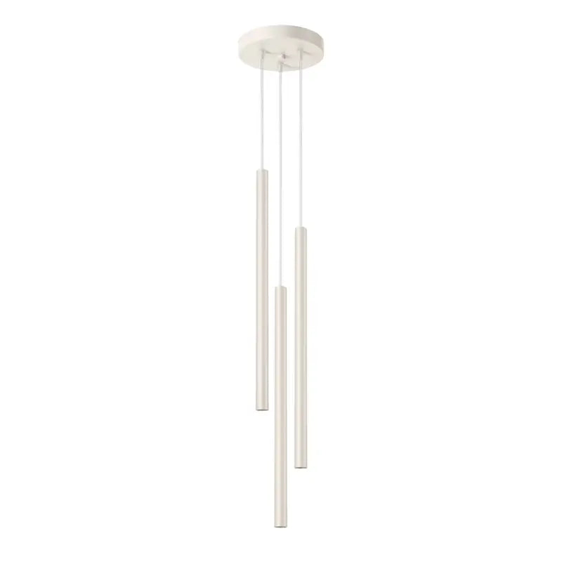 3-flammige Pendelleuchte Pastello in Beige mit schlanken, zylindrischen Leuchtenkörpern – moderne Hängeleuchte für Essbereich oder Küche