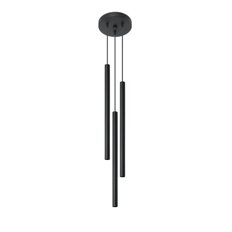 3-flammige Pendelleuchte Pastello in Schwarz mit schlanken Zylindern im modernen, minimalistischen Design