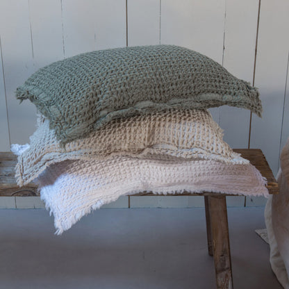 Kos Plaid mit Kissen, Vintage Dekokissen, Fransen, Wohndecke: Stilvolle Decke mit Kissen für Ihr Zuhause.