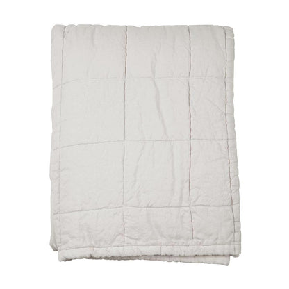 Plaid Tagesdecke oder Wohndecke mit Stonewashed-Effekt und Blockmuster, Farbe Marble, Modell Nice.