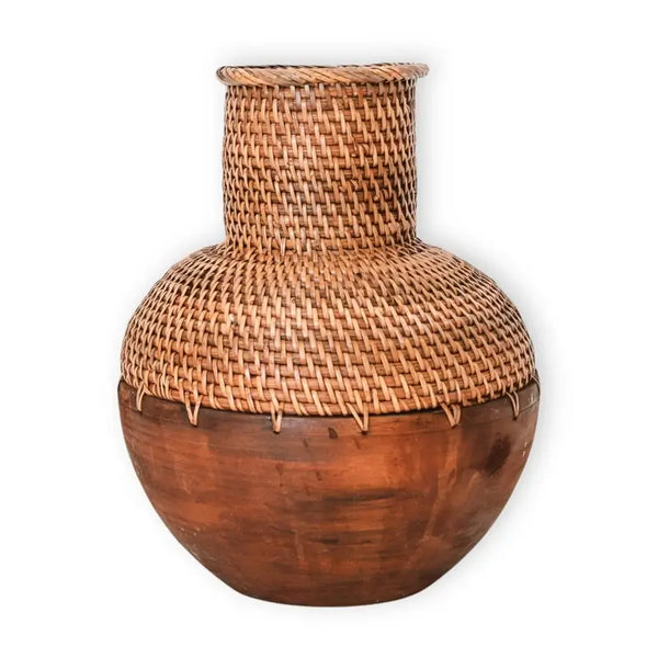 Rattan Dekovase Kamari braun