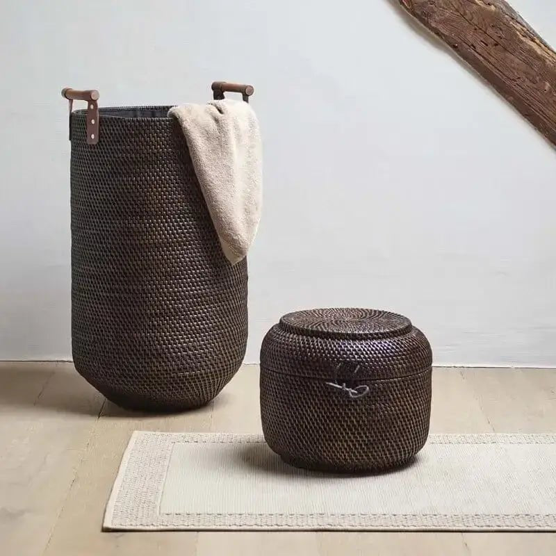 Rattan Korb mit Deckel Cino – Dawelba
