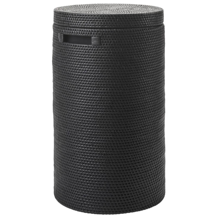 Rattan-Wäschekorb mit Deckel in Schwarz: Der moderne Wäschekorb "Cino" von Aquanova in Schwarz ist ein stilvolles Badaccessoire.