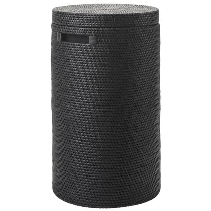 Rattan-Wäschekorb mit Deckel in Schwarz: Der moderne Wäschekorb "Cino" von Aquanova in Schwarz ist ein stilvolles Badaccessoire.