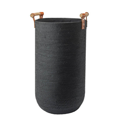 Rattan-Wäschekorb/Wäschetonne Cino in Schwarz von Aquanova, natürlicher und stilvoller Wäschekorb.