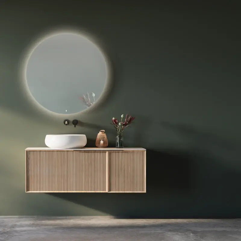 Runde Spiegel über Waschbecken – Design trifft Funktion im modernen Badezimmer