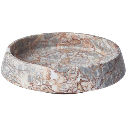 Runde Marmor-Schale, edle Ablage in Creme-Beige, hochwertig, Orion