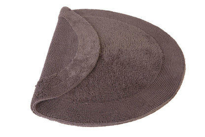 Runder Badeteppich Exquisit in elegantem Taupe, flauschig und komfortabel für ein harmonisches Bad.