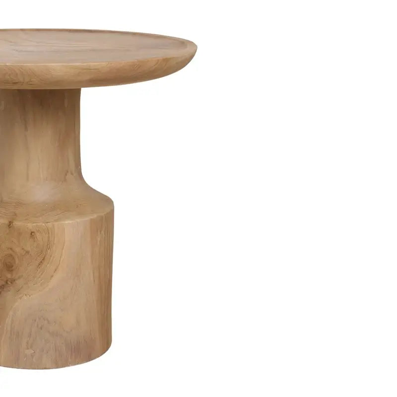 Runder Beistelltisch aus Teakholz aus der Nero Kollektion – natürliches Design mit warmer Holzmaserung