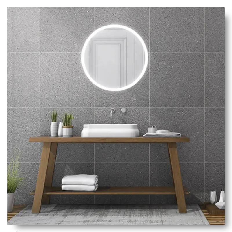 Runder beleuchteter Badspiegel, Spiegel mit Licht, modernes Design, für eine stilvolle Badgestaltung