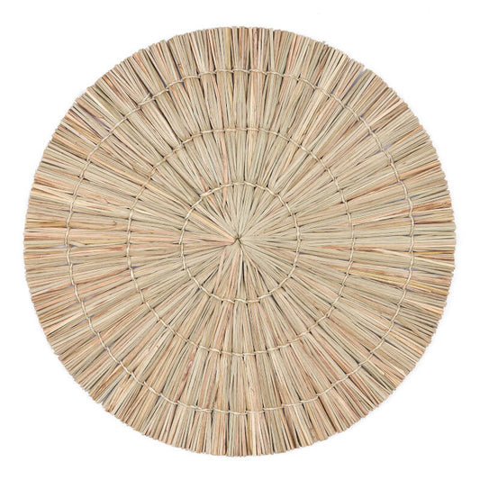 Rundes Tischset "Alang Soeji" aus Seegras: Das ausgefallene Natur-Platzset (35cm) im Boho-Stil ist ein stilvolles Tischset.