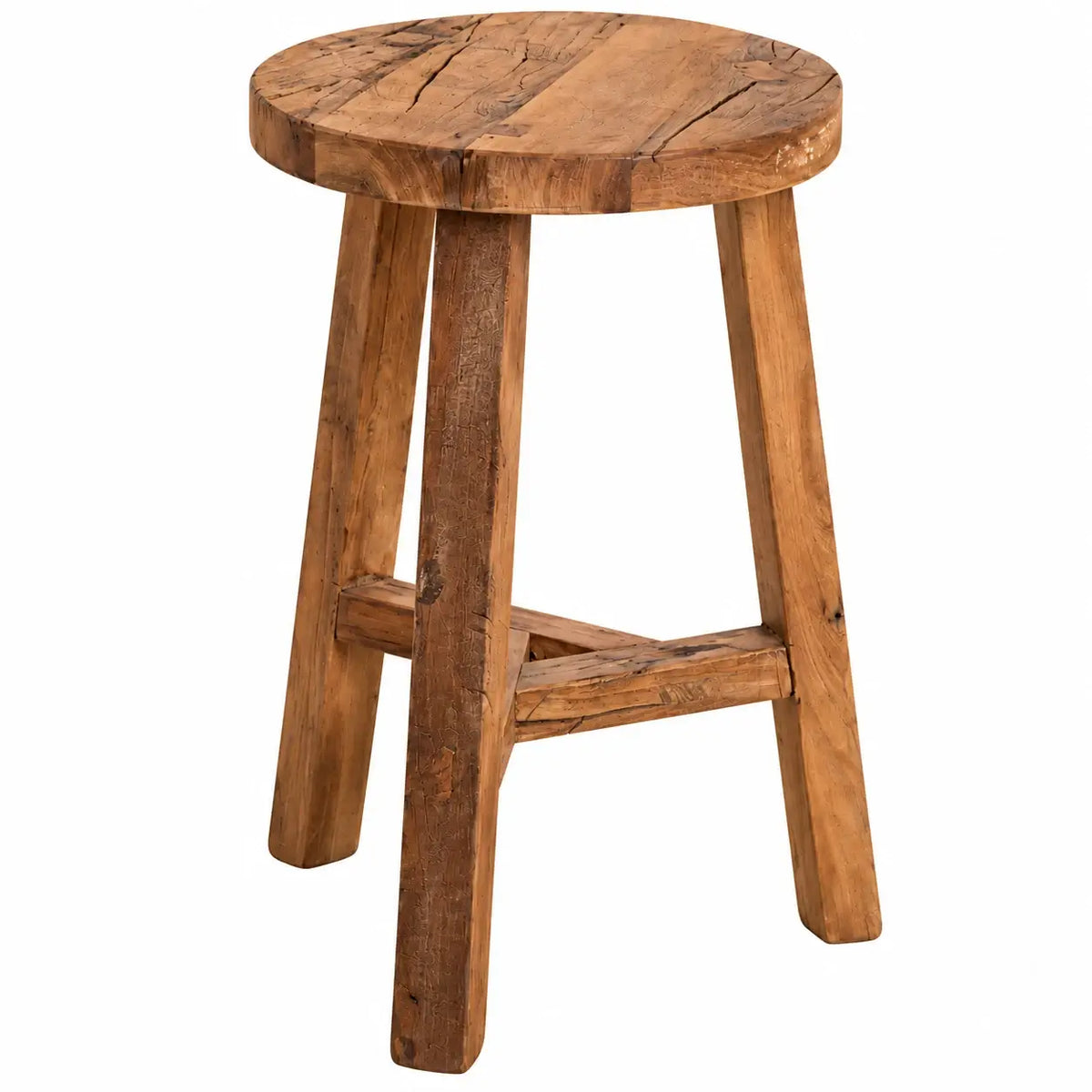 Rustikaler Hocker aus Altholz – Farmwood
