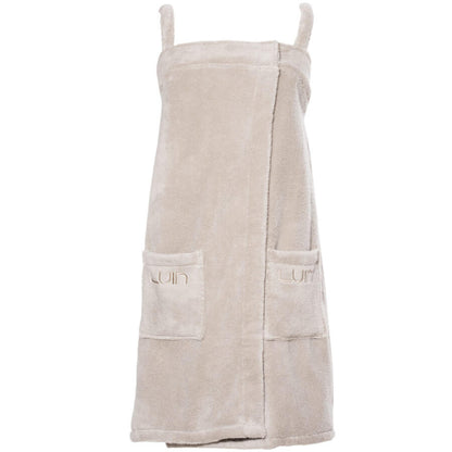 Luin Living SPA Saunakleid, Damen, Baumwolle, saugstark, Sand: Bequemes Kleid für die Sauna.