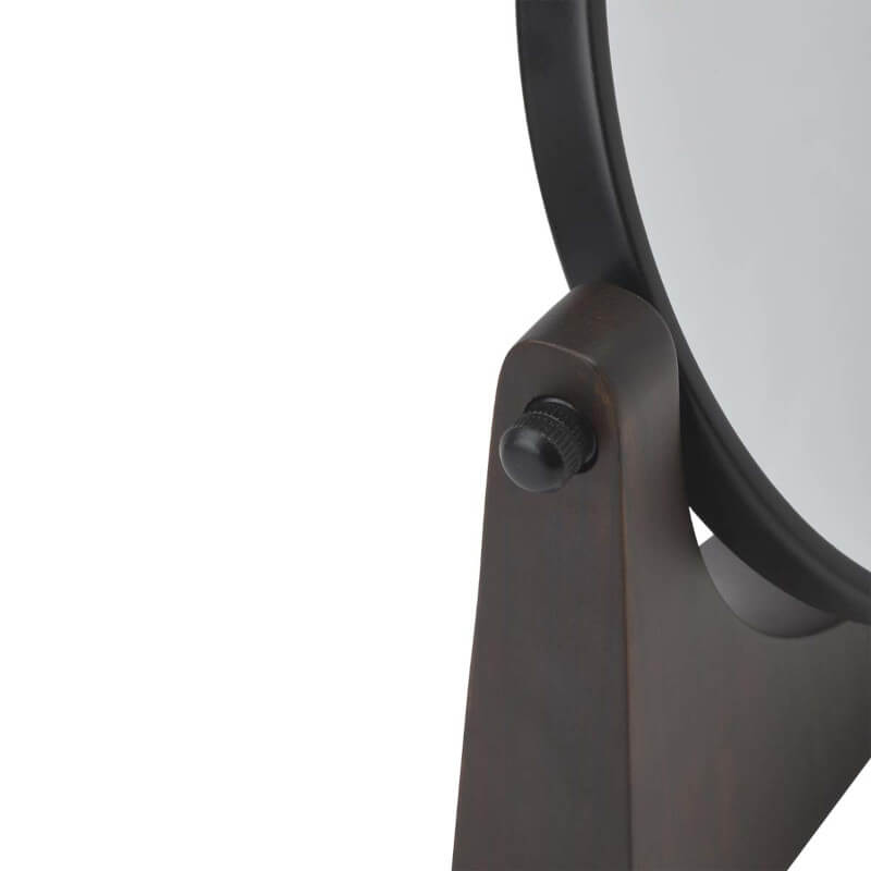 Tischkosmetikspiegel Ebony Dunkelbraun – moderner Holzspiegel von Aquanova