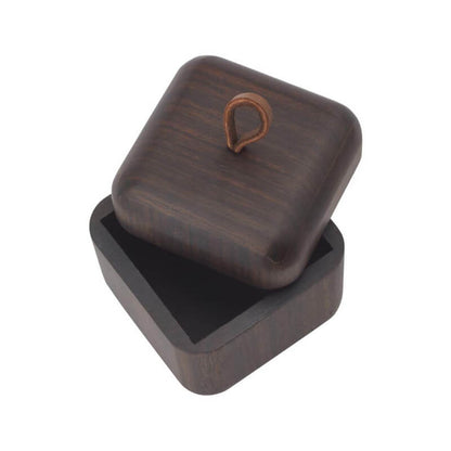 Holz Kosmetikdose Ebony mit Deckel – praktischer Behälter für Badaccessoires