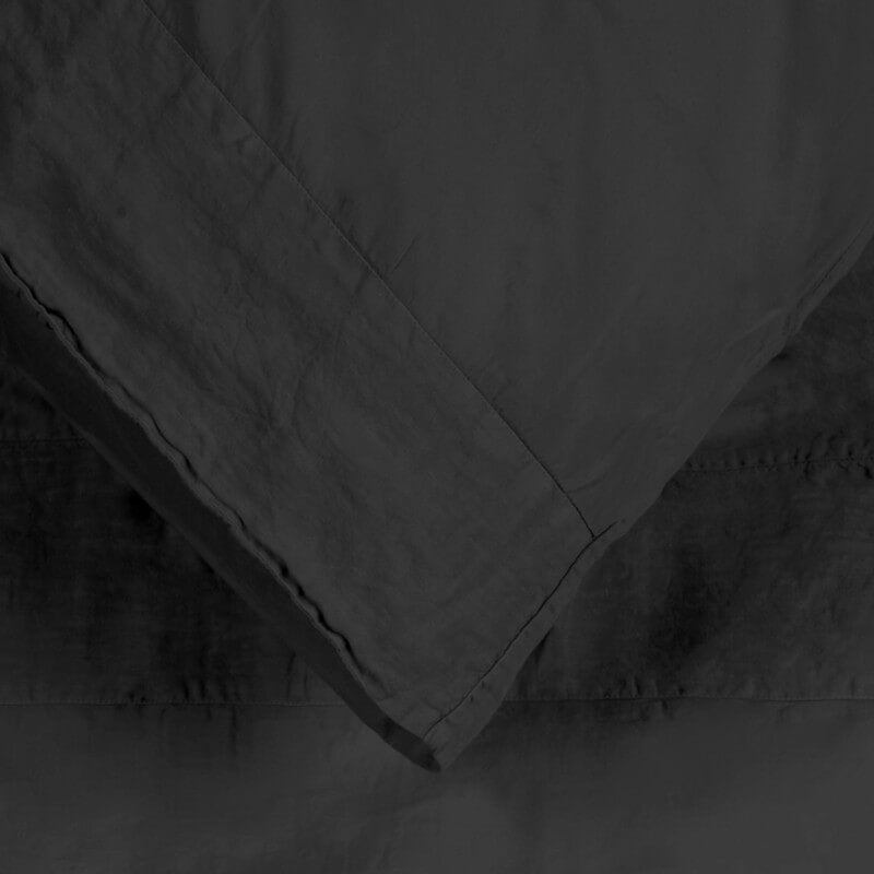 Schwarze Bettwäsche "Como" aus Baumwollsatin: Die Bettwäsche in Off-Schwarz ist eine hochwertige Bettwäsche.