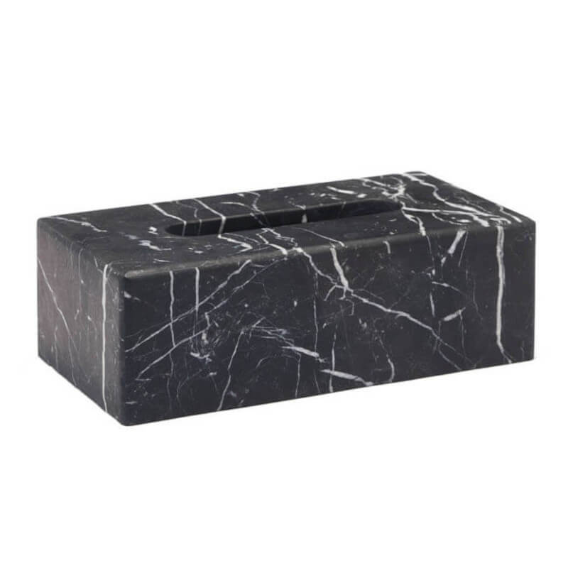 Aquanova Nero Schwarze Kosmetiktuchbox, Marmor: Elegante Aufbewahrung für Ihr Bad.