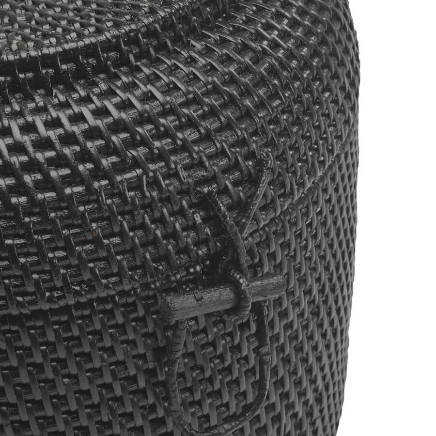 Aquanova Cino Rattan-Korb, Schwarz: Zeitloses Design für verschiedene Einrichtungsstile.