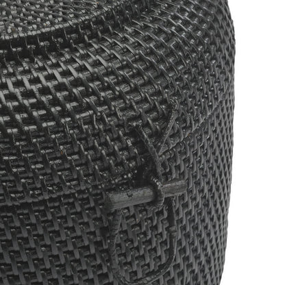 Aquanova Cino Rattan-Korb, Schwarz: Zeitloses Design für verschiedene Einrichtungsstile.