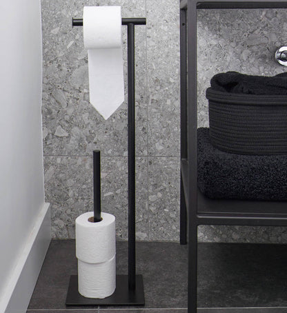 Aquanova Forte Schwarzer Toilettenpapierständer: Schwarzer Toilettenpapierhalter für Ihr Badezimmer.