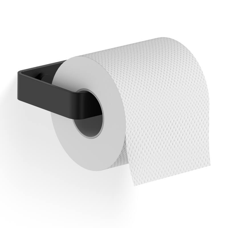Schwarzer WC-Rollenhalter Wandmontage – hochwertig, Toilettenpapierhalter Link/Rechts Giese