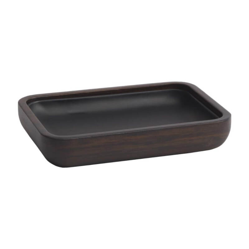 Seifenschale aus Holz Ebony in Dunkelbraun – elegante Seifenablage von Aquanova für modernes Badezimmer