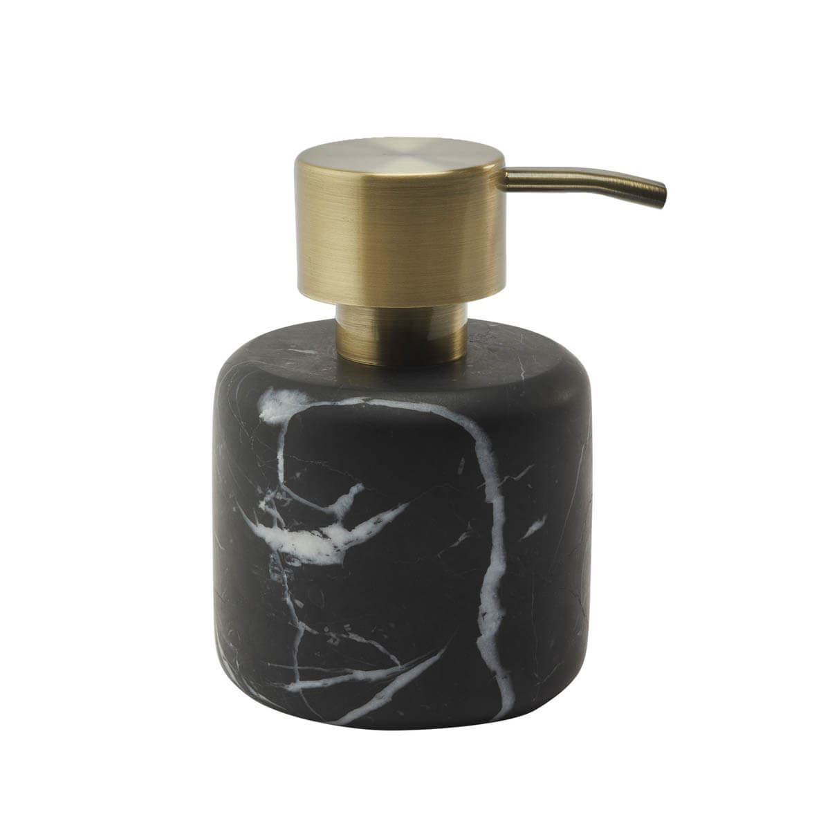 Aquanova Nero Seifenspender/Flüssigseifenspender, Naturstein Schwarz/Gold: Luxuriöser Seifenspender für Ihr Bad.