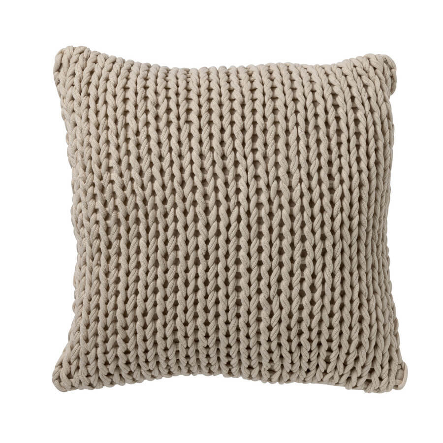Elba Strick-Kissenbezug, 50x50cm, Beige: Stilvolles Kissen für Ihr Zuhause.