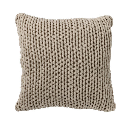 Elba Strick-Kissenbezug, 50x50cm, Beige: Stilvolles Kissen für Ihr Zuhause.