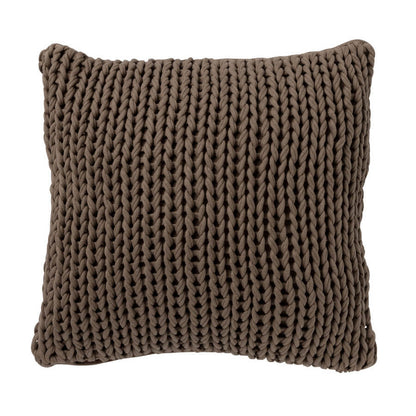 Strick-Kissenbezug 50x50cm Elba Strickmuster Dekokissen Braun: Warmer Kissenbezug in natürlichem Braunton.