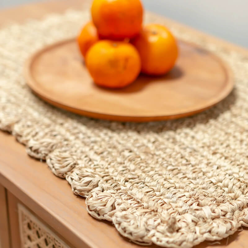 Tischset "Kuara Soeji": Das rechteckige Natur-Platzset im Boho-Stil (30x50cm) ist ein stilvolles Tischset.