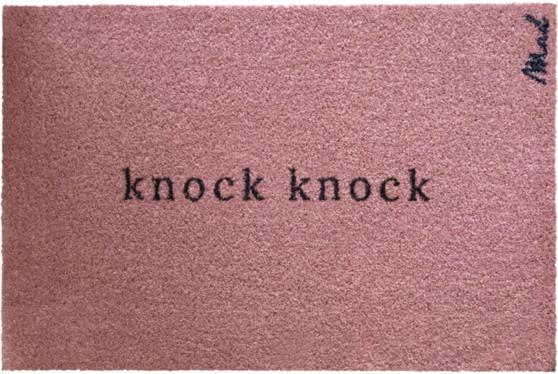 Türvorleger mit Schriftzug "Knock Knock", Fußmatte in Altrosa, Modell Amira von Mad About Mats.
