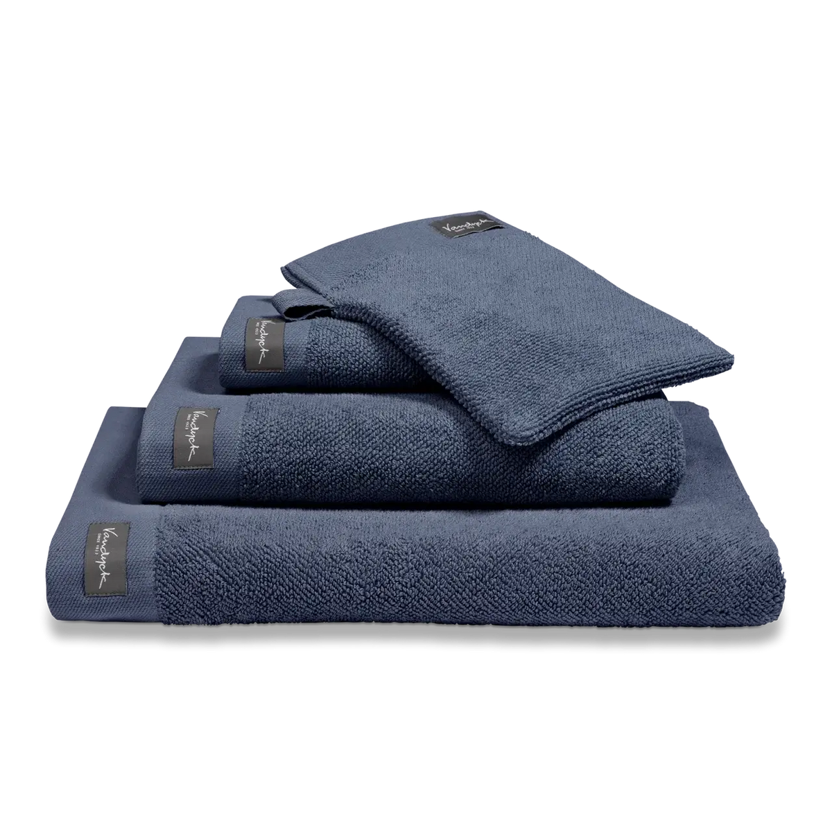 Vandyck Home Uni Handtuch Blue Ink – weiche Baumwolle mit Bordüre, als Badetuch, Duschtuch & Gästetuch in sattem Dunkelblau
