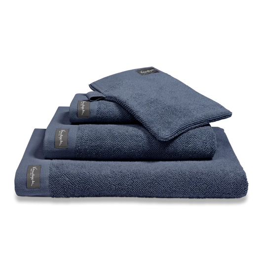Vandyck Home Uni Handtuch Blue Ink – weiche Baumwolle mit Bordüre, als Badetuch, Duschtuch & Gästetuch in sattem Dunkelblau