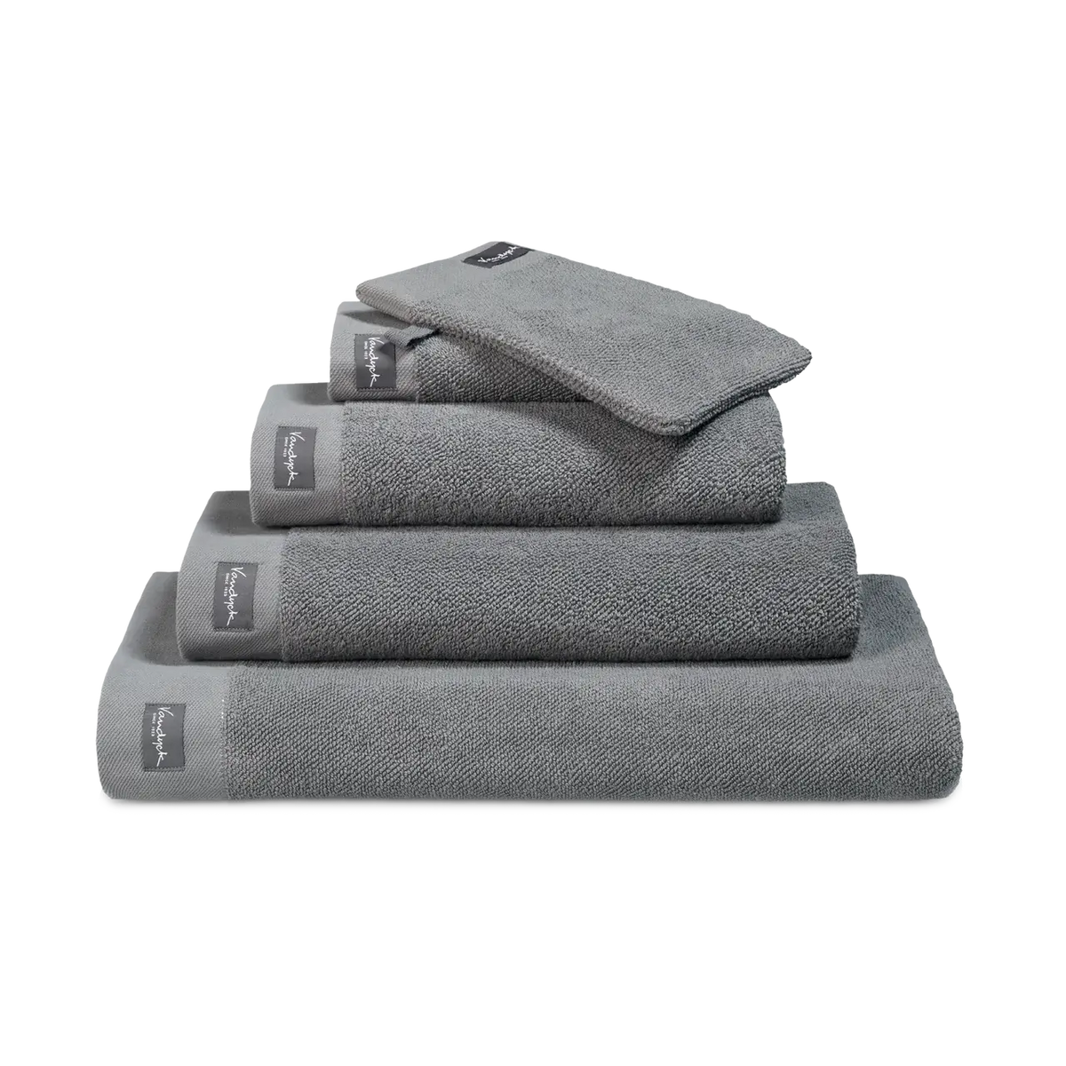 Vandyck Home Uni Handtuch Mole Grey – weiche Baumwolle mit Bordüre, als Badetuch, Duschtuch & Gästetuch in warmem Graubraun