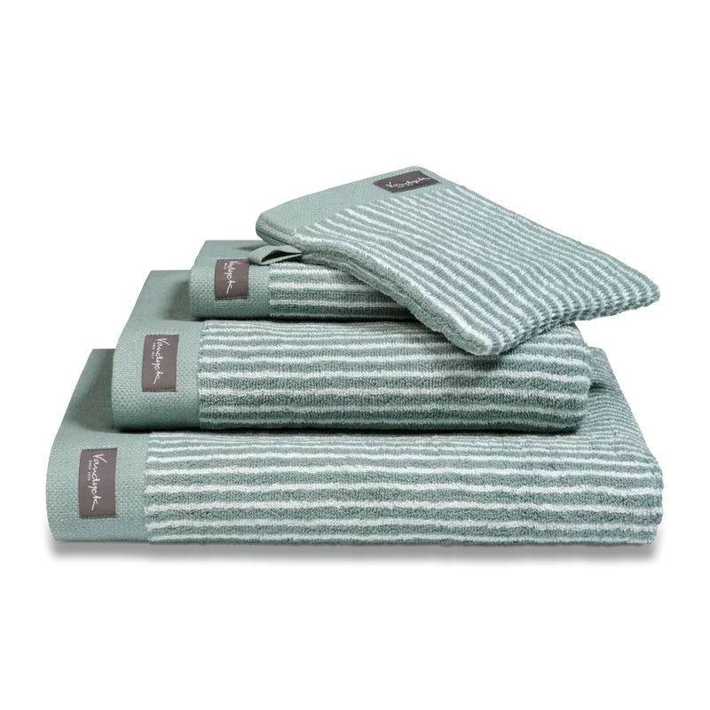 Gestreifte Handtücher Vandyck Home Petit Ligne – perlblau / 2er Set Gästehandtuch 30 x 50 cm