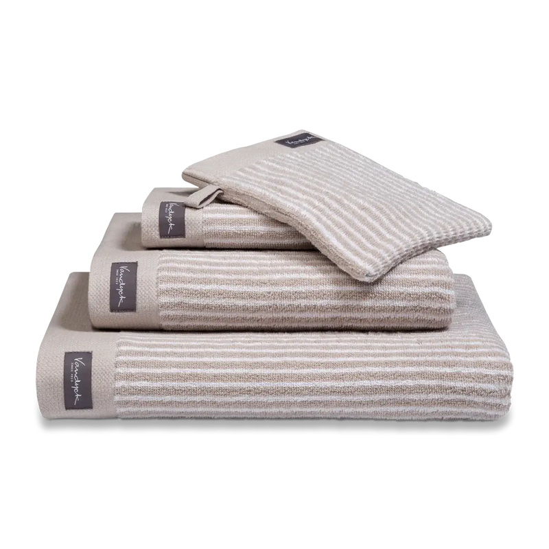 Gestreifte Handtücher Vandyck Home Petit Ligne – weiß / 2er Set Gästehandtuch 30 x 50 cm