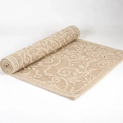 Baumwoll-Teppichläufer im Paisley-Design von Evelyn Kahle in Natur – stilvoller Vintage-Vorleger für Bad, Flur oder Wohnbereich