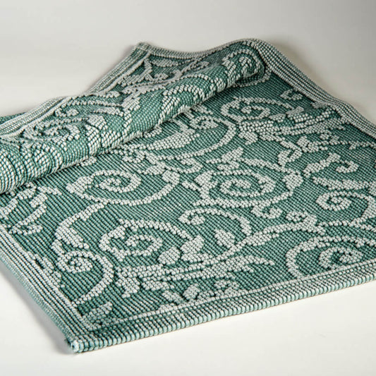 Vintage-Badvorleger Paisley von Evelyn Kahle in Grün für ein modernes Bad: Der Badvorleger im Vintage-Stil verleiht Ihrem Bad eine moderne Note.