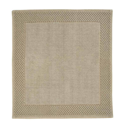 Badvorleger Yuma von Aquanova – 60x60 cm Vorleger aus Baumwolle mit Häkelrand in Almond für stilvolle Badezimmer