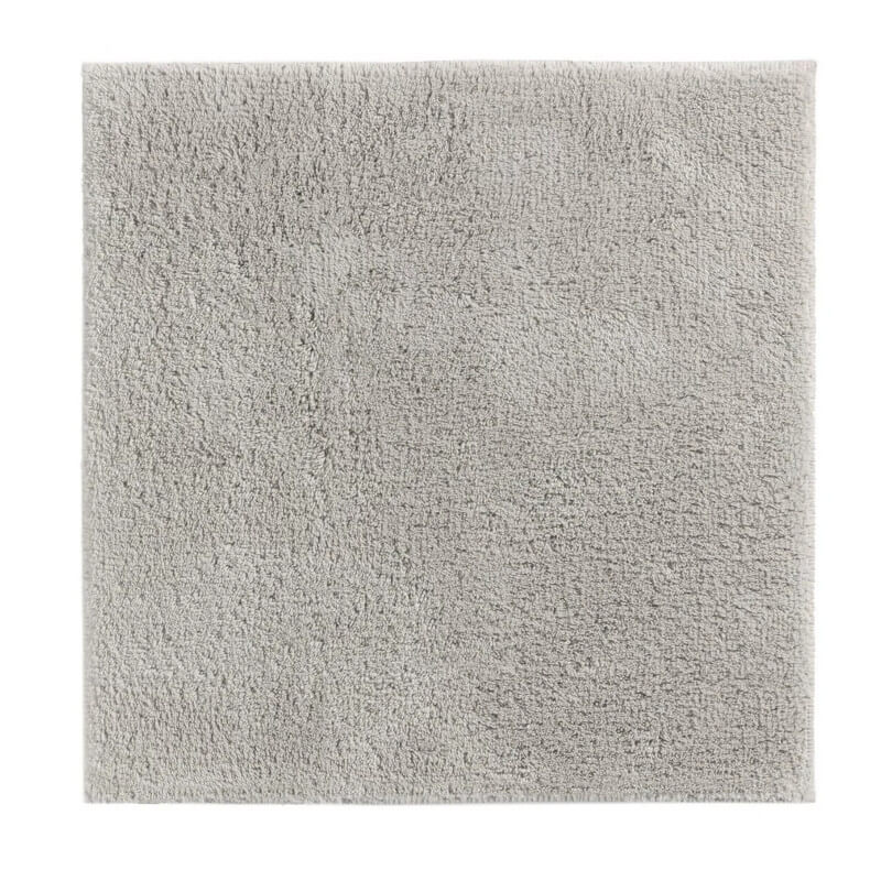 Quadratischer Vorleger Havannah White Smoke 60x60cm aus weicher Baumwolle mit rutschfester Unterseite.
