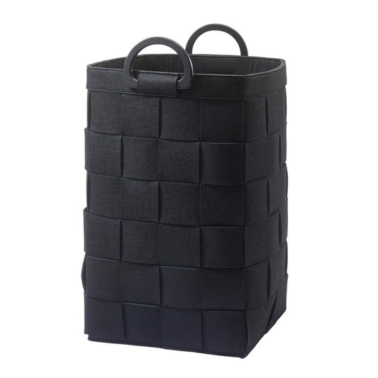Stilvolle Wäscheorganisation: Die Wäschetonne/der Wäschebehälter Dix von Aquanova in Schwarz ist nicht nur praktisch, sondern auch ein stilvolles Accessoire für Ihr Badezimmer.