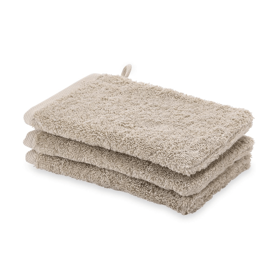 Waschhandschuh-Set London in Leinen von Aquanova aus weicher Baumwolle – ideal für die tägliche Körperpflege im Badezimmer.